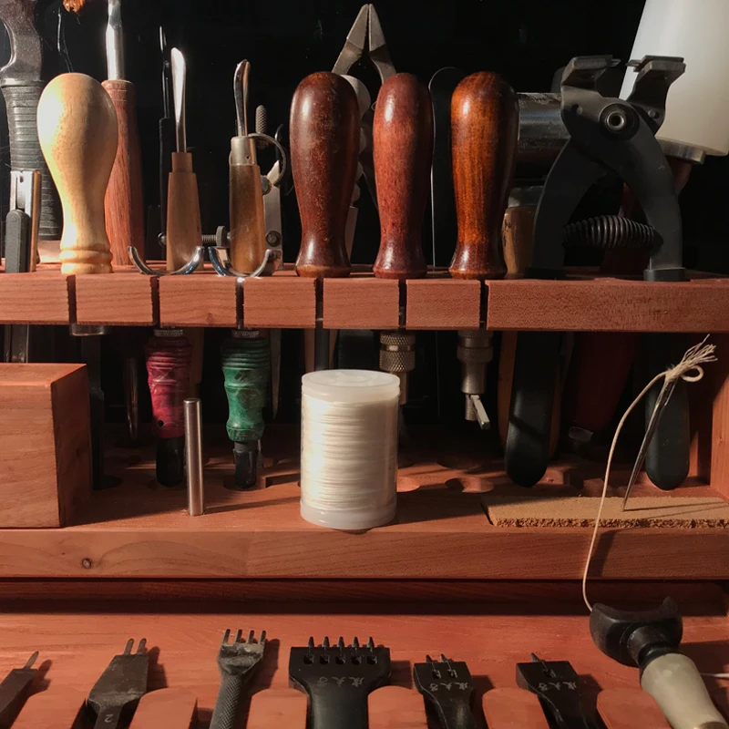 DIY57 hole wire insertion pin, elm wood leather carving leather tool holder, handmade leather tool holder
