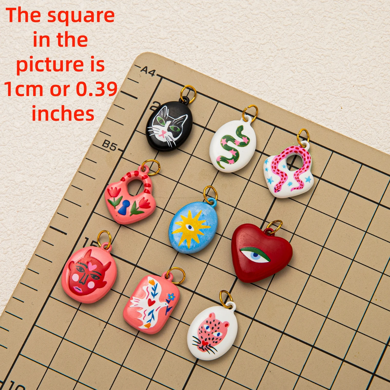 

Colorful Dopamine Love Sun Star Flower Eyes White Dove Snake DIY Pendant charms jewelry making