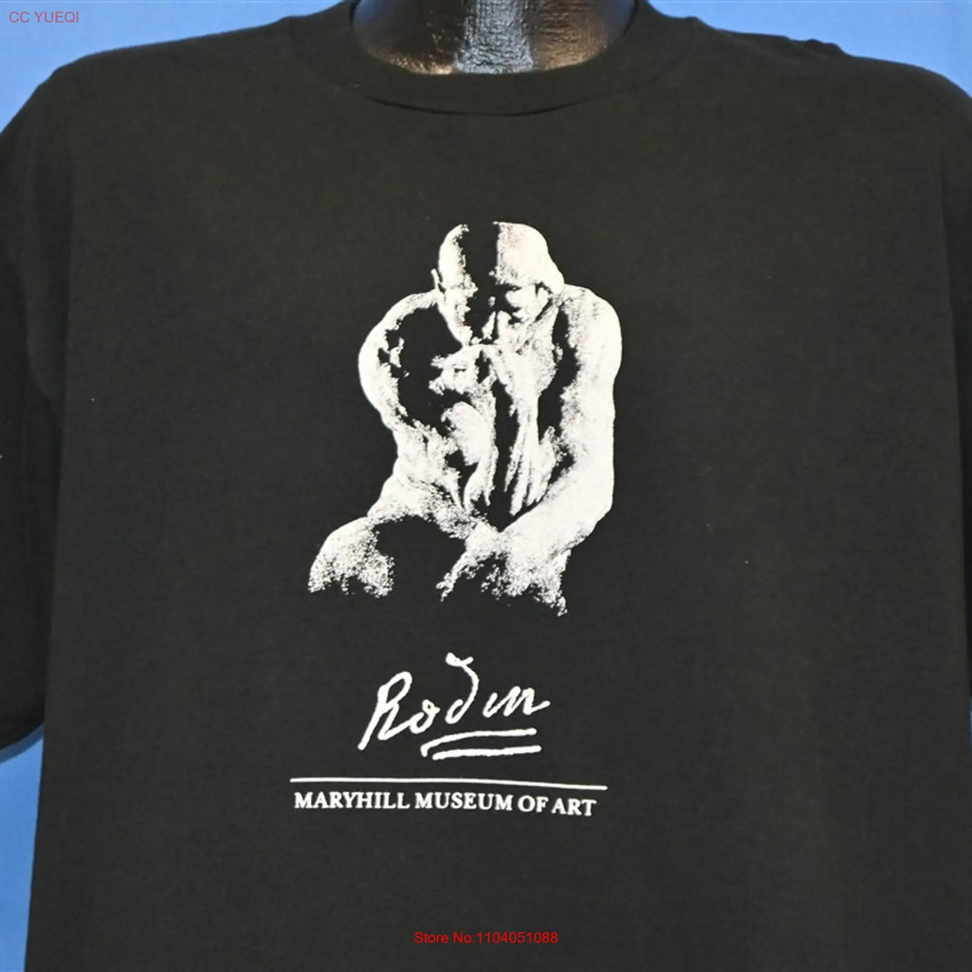 Camiseta Extra grande de manga larga o corta, camisa de The Thinker de los 90, Rodin Mary Hill Museum Of Art