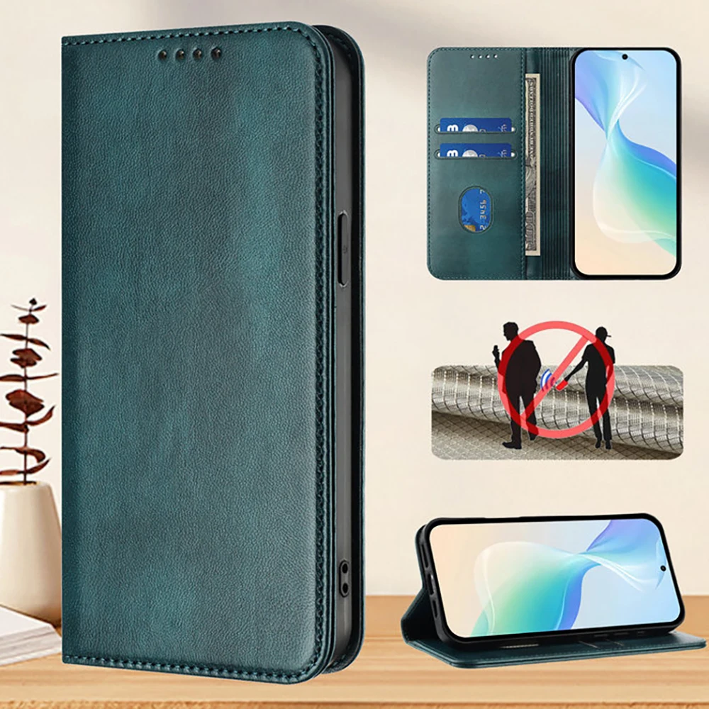 Reno15 Pro Max 15F 5G Anti-theft brush Leather Wallet Case For OPPO Reno 15 FS Magnetic Flip Funda Reno 15 Pro Mini 15F Cover