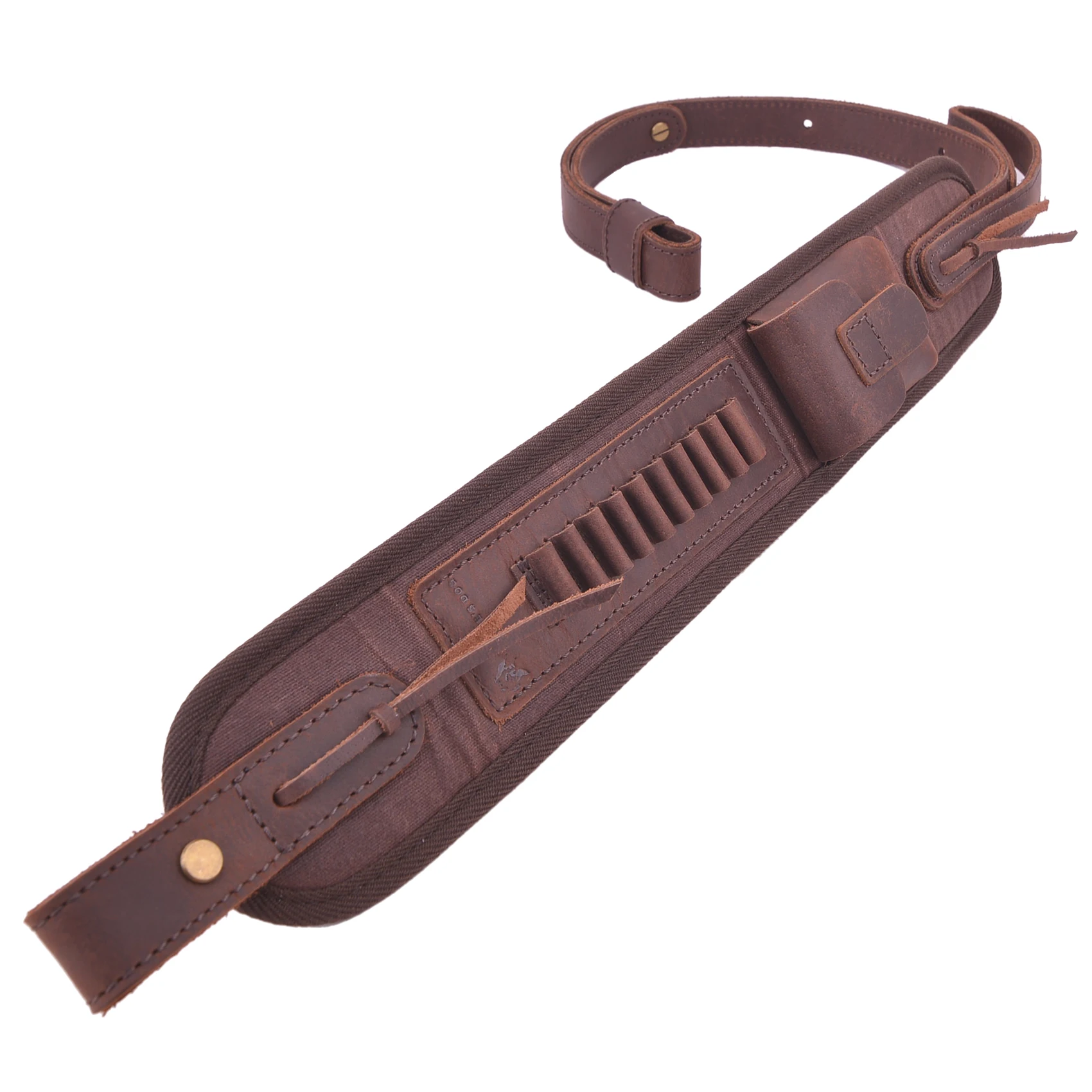 Upgraded Leather Ammo Slot Holder Slings Padded Hunting Strap for .308 .30/06 .45-70 .22 12GA 16GA 20GA  .30/30 .357 .38