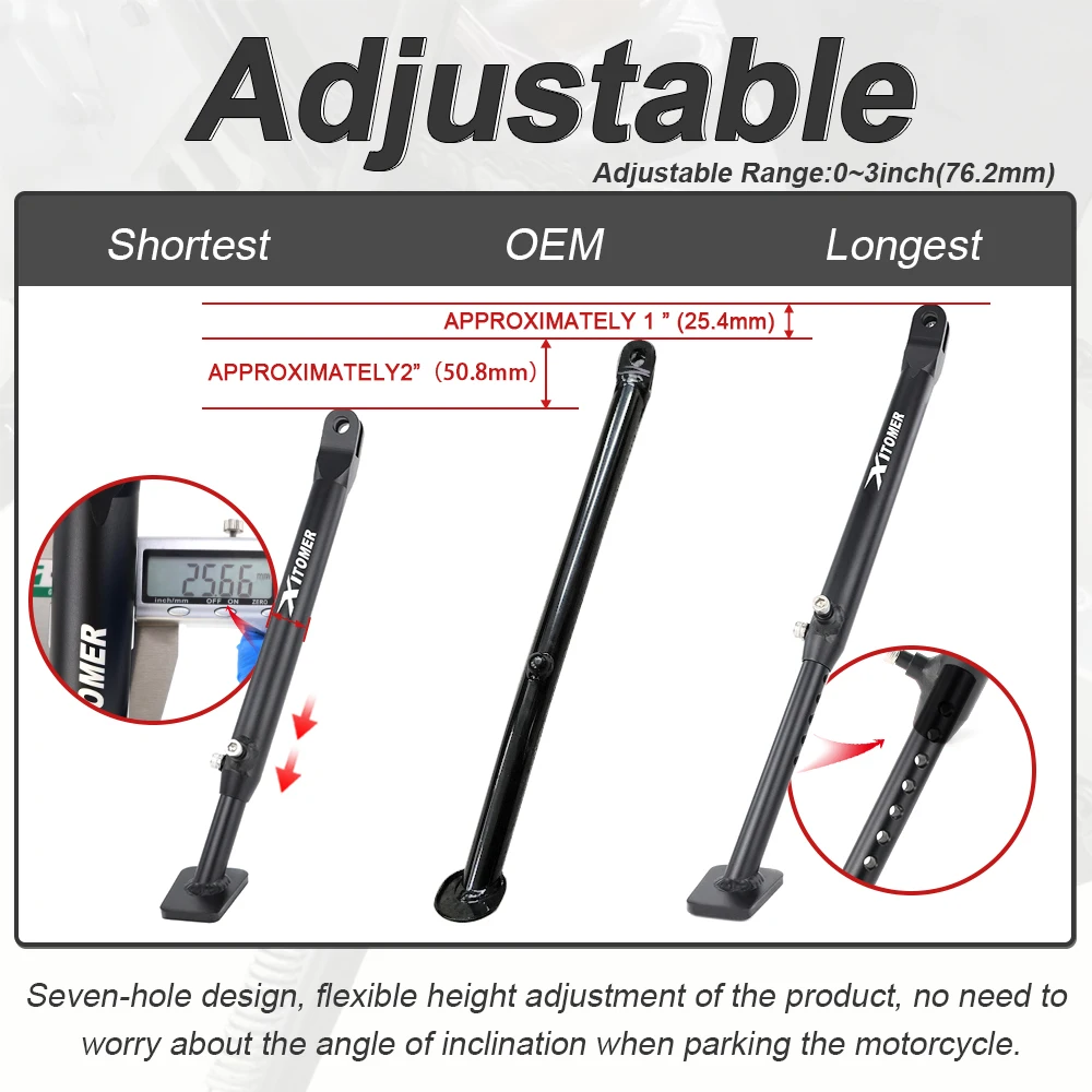 دراجة نارية قابل للتعديل مسنده حامل جانبي صالح لياماها TTR230 2006-2025 2026 TTR 230 وقوف السيارات القدم الجانب حامل داعم حامل #4