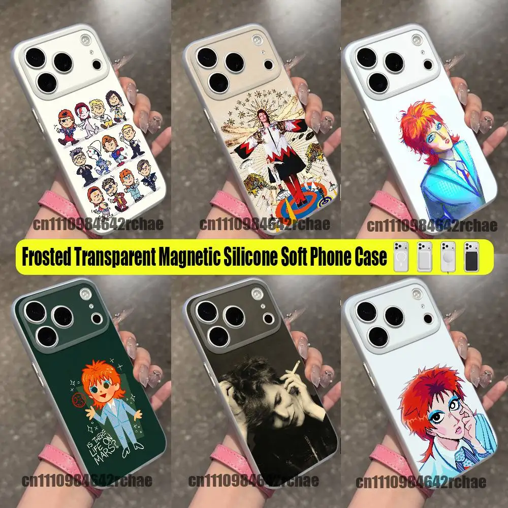 For D-David Fanart B-Bowie Phone Case For iPhone 15 16 12 14 13 17 11 E Mini Plus Air Pro Max For Magsafe Magnetic Clear