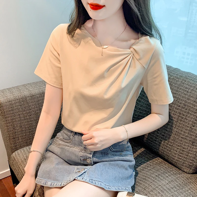 Fashion New Summer Short Sleeve O-Neck Women Blouse Casual Blouse Shirt Women Tops  Blusas Mujer De Moda 2024 Verano H987