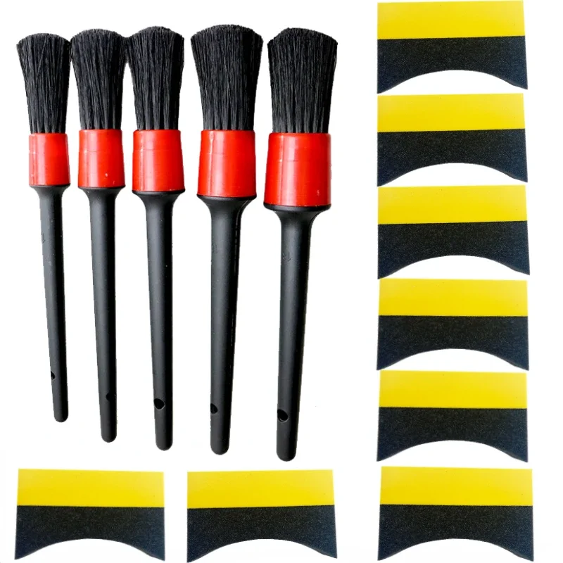 

Hot Car Detailing Brushes Cleaning Brush Set Cleaning Wheel Tire Interior Exterior Leather Air Vents Car Cleaning Kit Tools