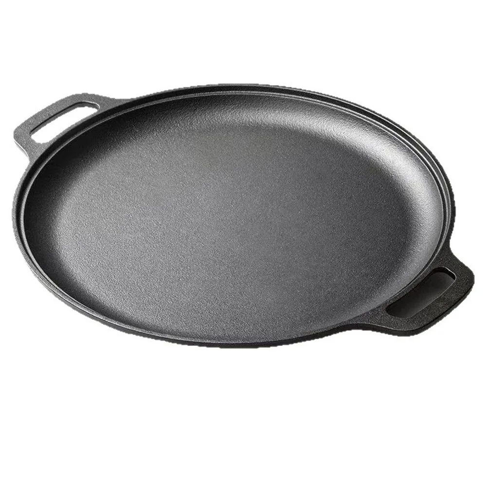 for Flat Cast Iron Pancake Pan with Double Ears for Consistent Heat Retention When Cooking Crepes Tortillas and Flatbreads