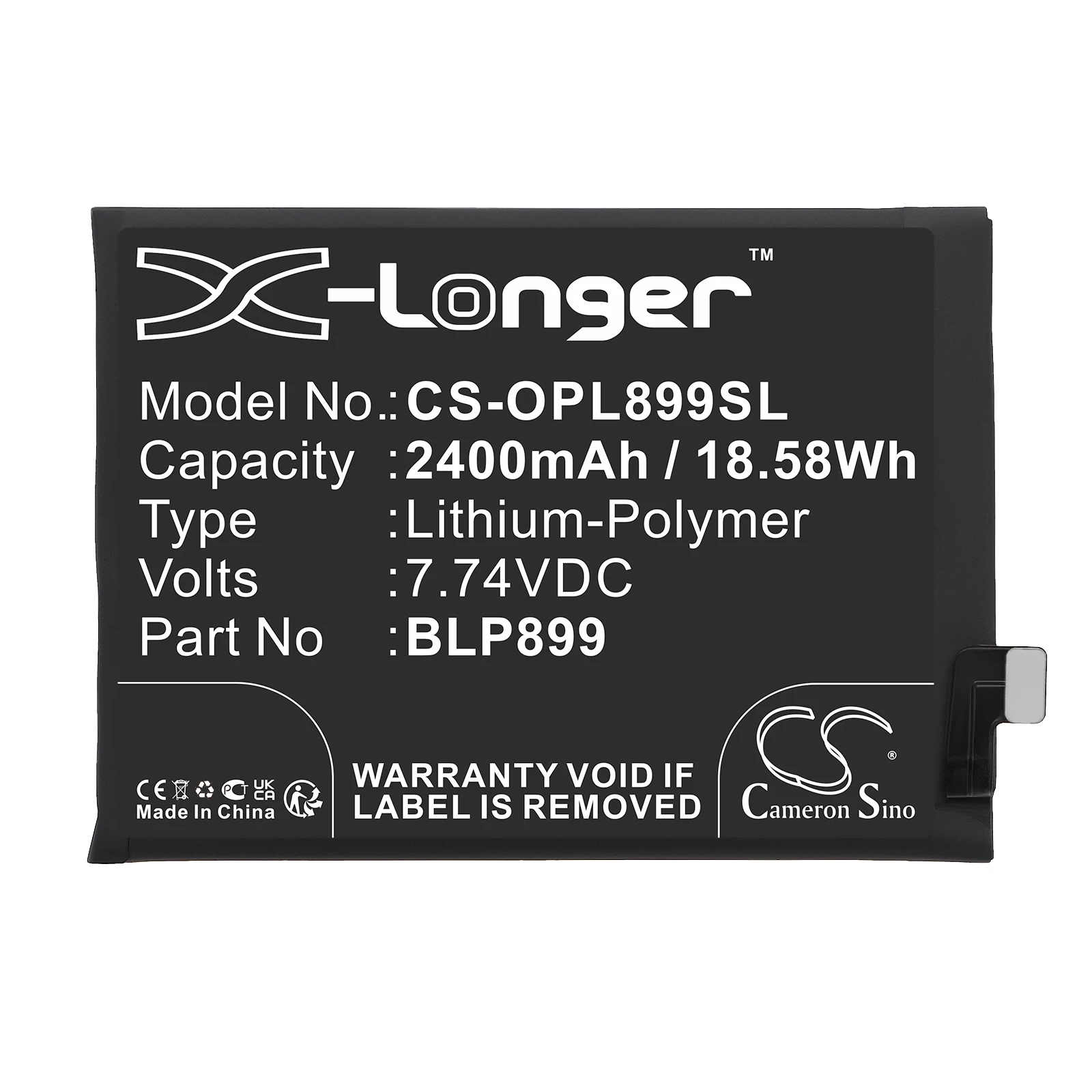 Li-Polymer Mobile, SmartPhone Battery for Oneplus,7.74v,2400mAh,10 Pro 10 Pro 5G,BLP899