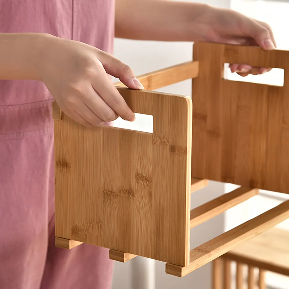 

1 шт. бамбуковая настольная выдвижная подставка для книг, органайзер для дома и офиса, регулируемая подставка для книг, полка для хранения, безопасная и экологичная