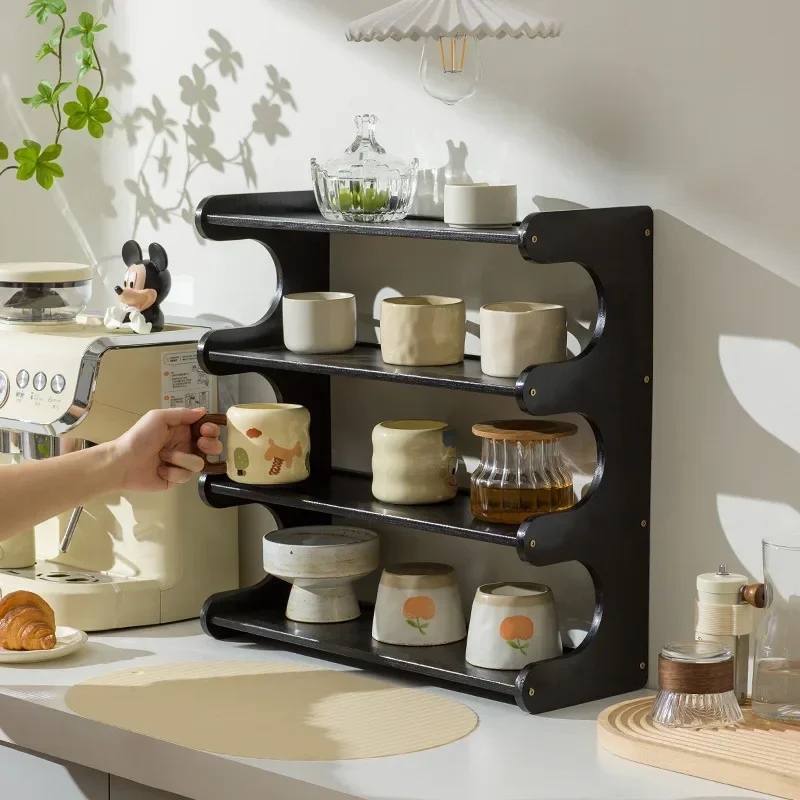 Durable Desktop cup storage rack Office table sorting dining table Countertop multi-layer water cup small shelf