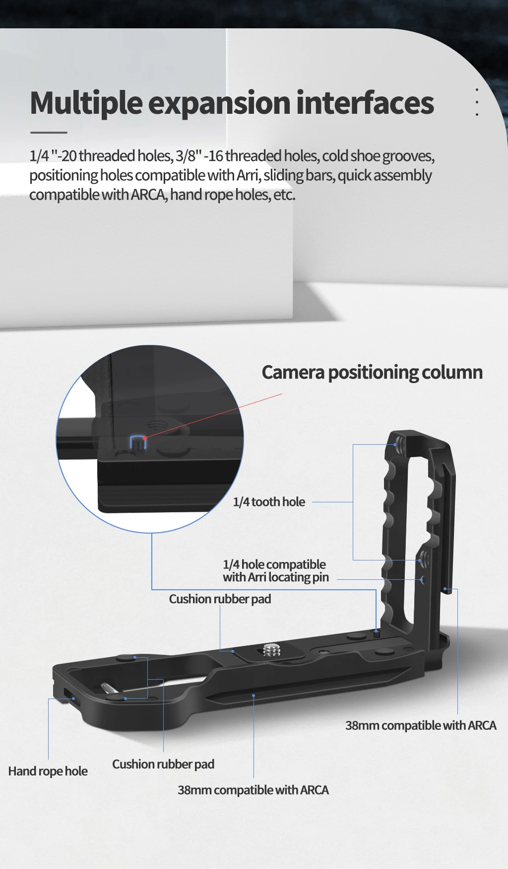 Xt5 schnell verschluss l platte halterung für fujifilm X-T5 kamera stativ arca-typ halter 1/4 kalt schuh horizontal vertikal handgriff – Detail 15