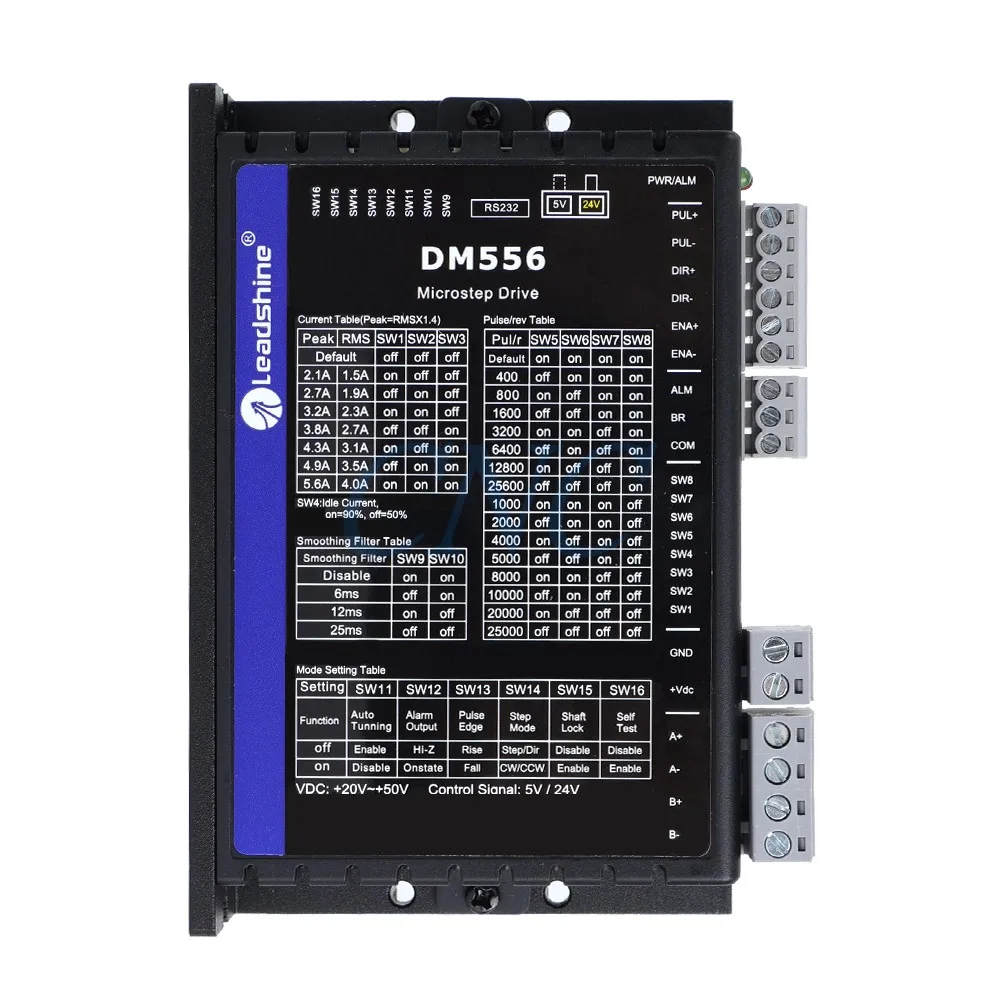 HOT Leadshine Nema 23 57CM13-FS Stepper Motor IP65 1.2N.m 3.0A +DM556 Stepper Driver 2 Phase 20-50VAC For CNC engraving machine