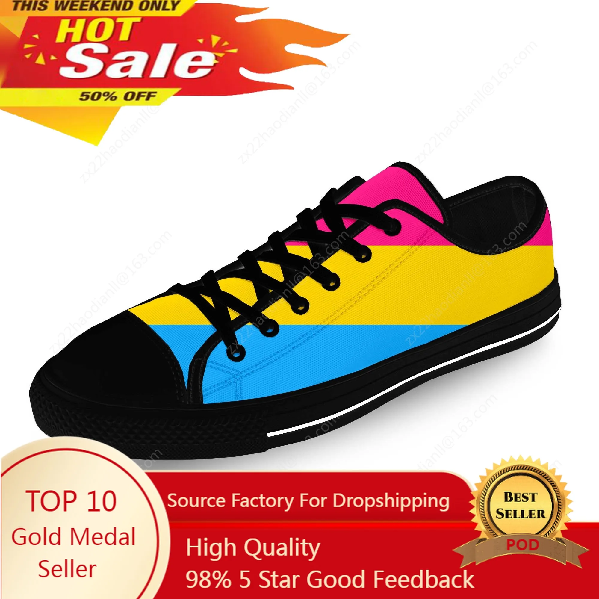 

Pansexuality Gay pride flag Funny Casual Cloth Fashion 3D Print Low Top Canvas Shoes Men Women Lightweight Breathable Sneakers