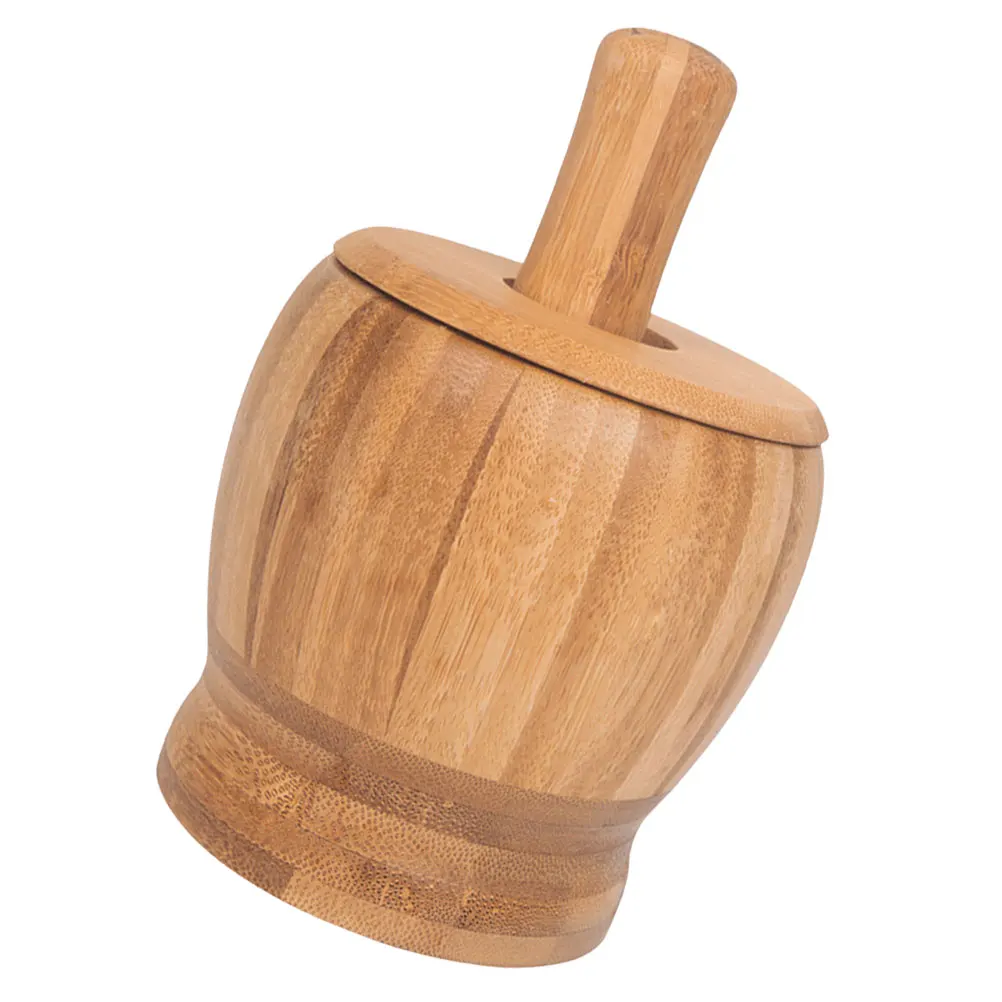 

1 set Bamboo Garlic Masher 460ml Large Capacity Kitchen Tool Food Mashing Bowl Manual Pestle Grinder Efficient Versatile