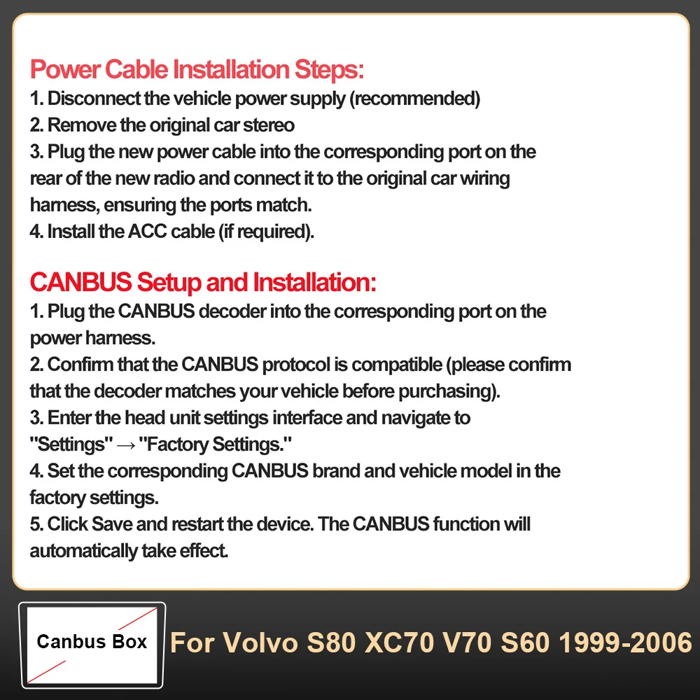 16Pin Car Wiring Harness Adapter Canbus Box Decoder Android Radio Power Cable For Volvo S80 XC70 V70 S60 1999-2006