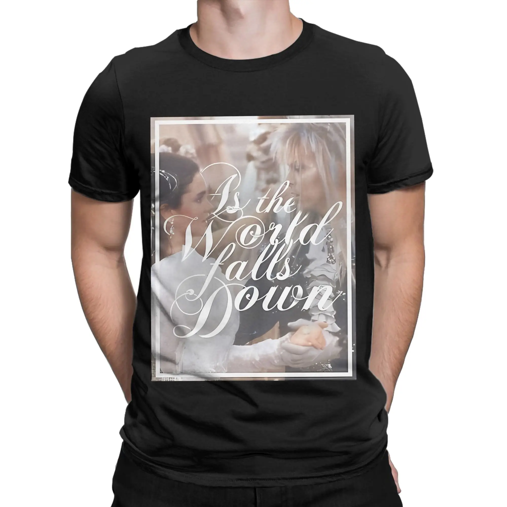 As The World Falls Down Labyrinth Graphic Funny 100% Cotton T-Shirt Labyrinth Tees Tops For Men