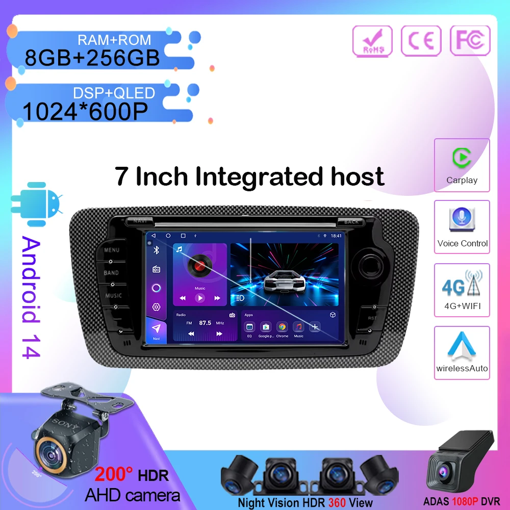 

Carplay Android Auto For Seat lbiza 6j 2009-2013 Auto Radio Multimedia Video Player GPS navigation Stereo 2DIN DVD 4G Wifi 8Core