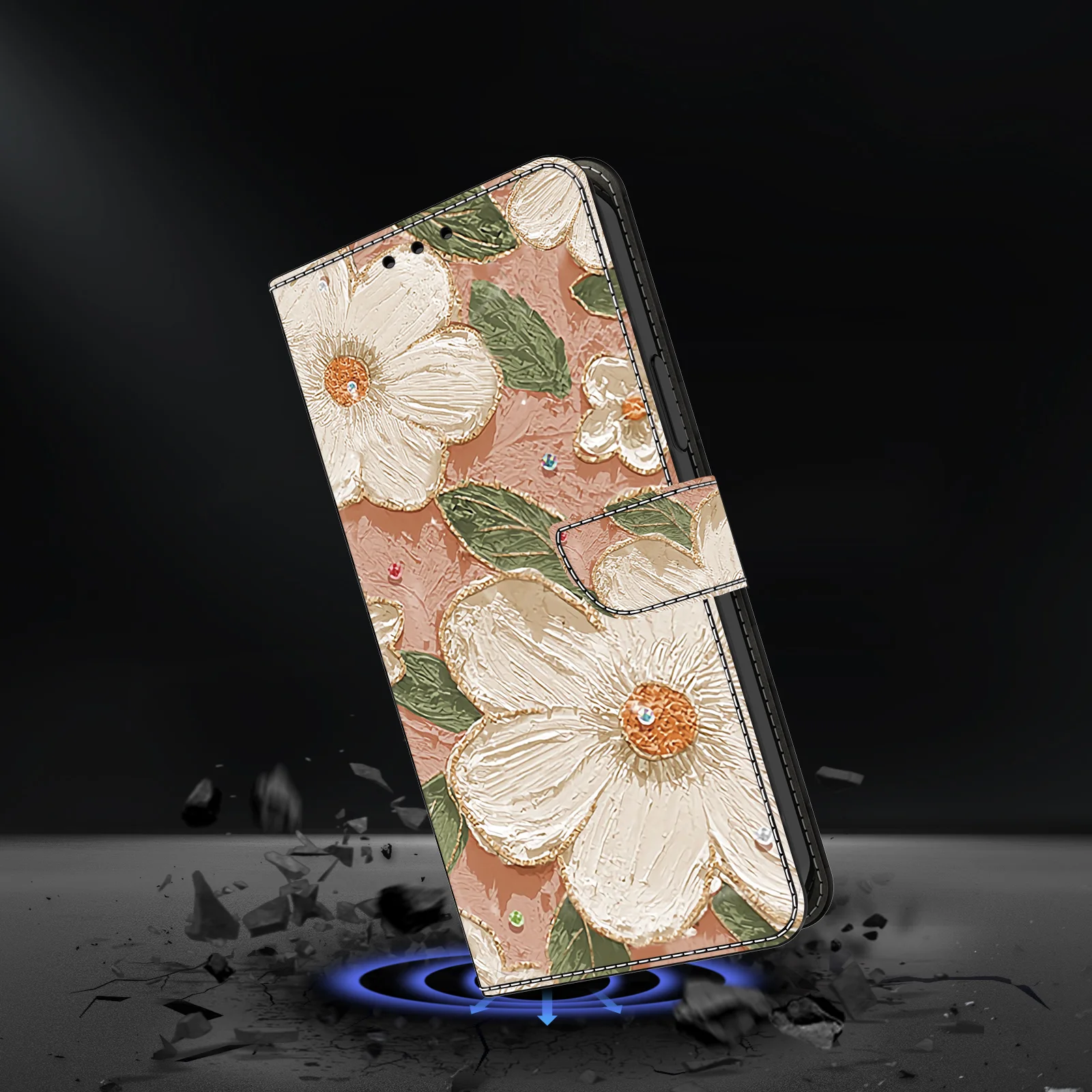 Magnetic Flip Leather Cover For Samsung Galaxy S22 S21 S20 Ultra Plus For Galaxy S21 S20 FE Painting Wallet Case