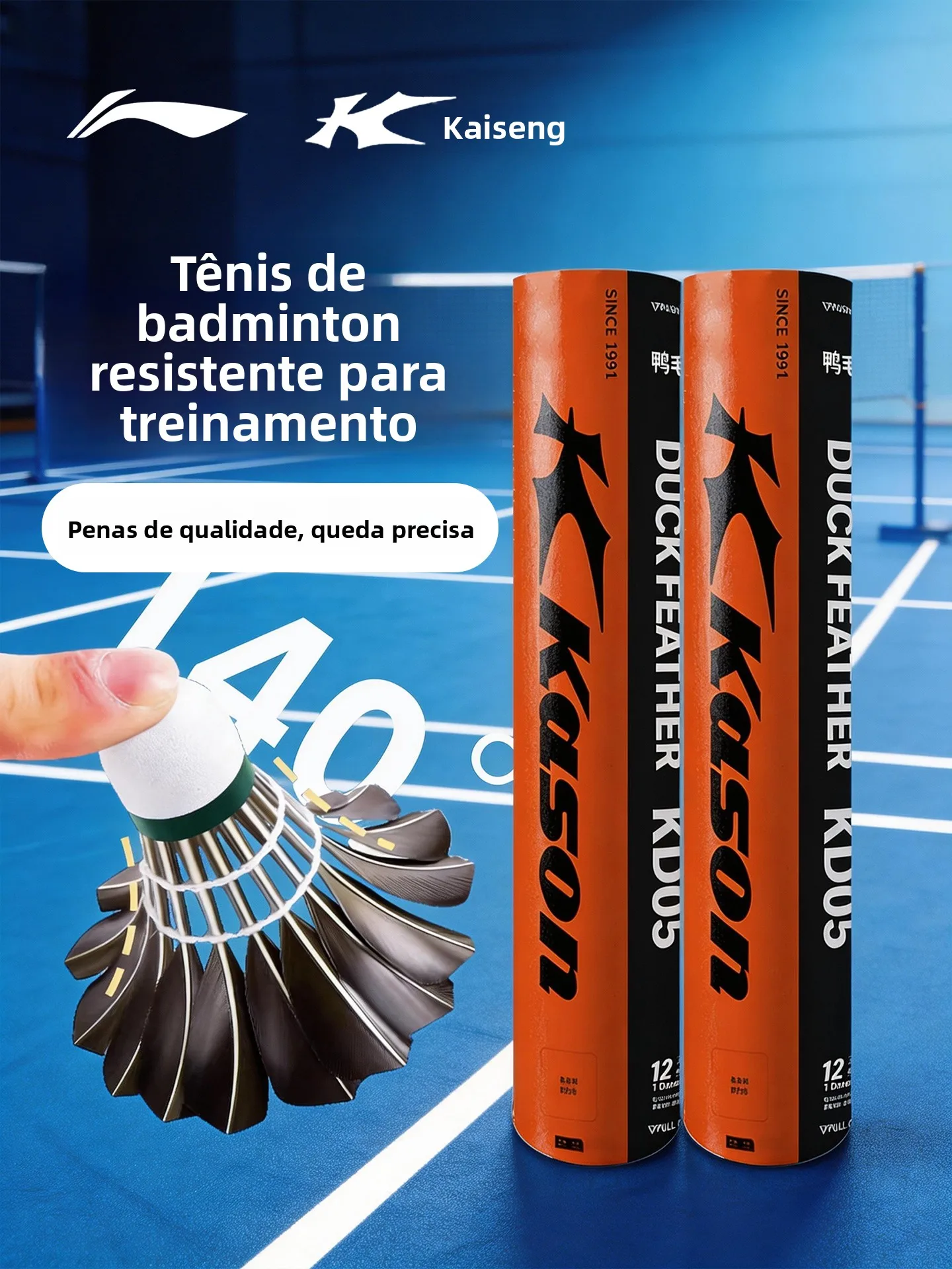 kason-kd05-badminton-super-durable-real-duck-feather-training-balls-professional-grade-12-pieces-per-bucket