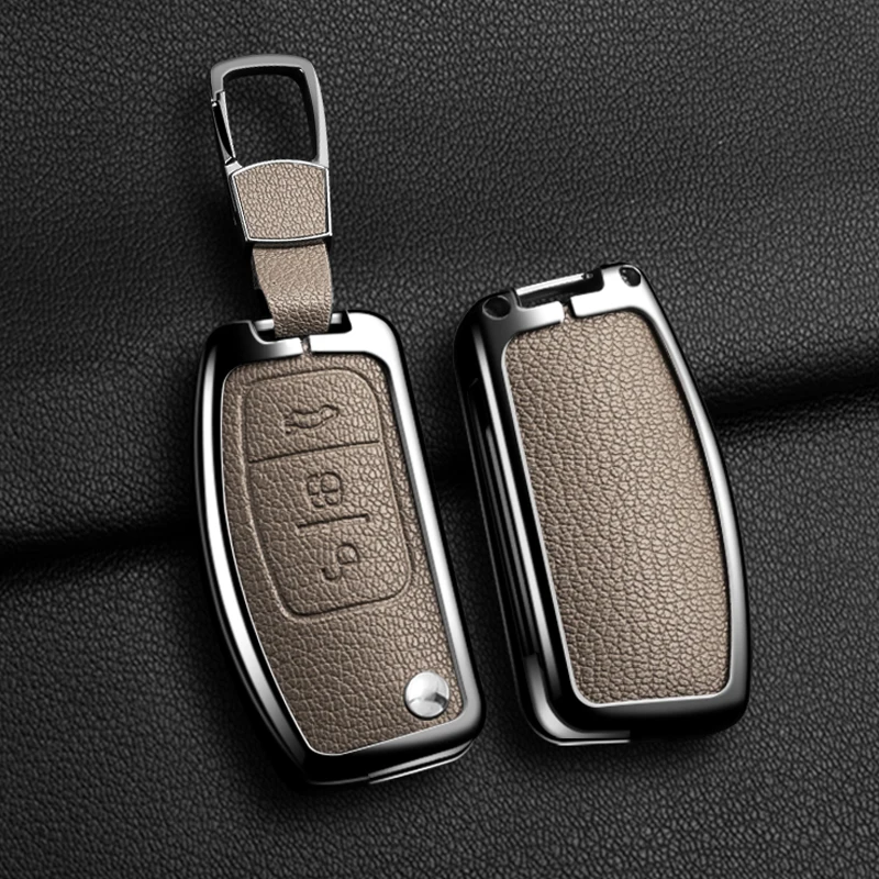 

Zinc Alloy Car Key Case For Ford Fiesta Focus Mondeo Falcon B-Max C-Max S-Max Eco Sport Galaxy Territory Car Protective Case