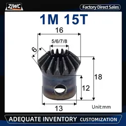 1 Modulus 15 Teeth 1M 15T Bevel Gear With Inner Hole 5/6/7/ 8mm Metal Gears For Model Car Modification DIY