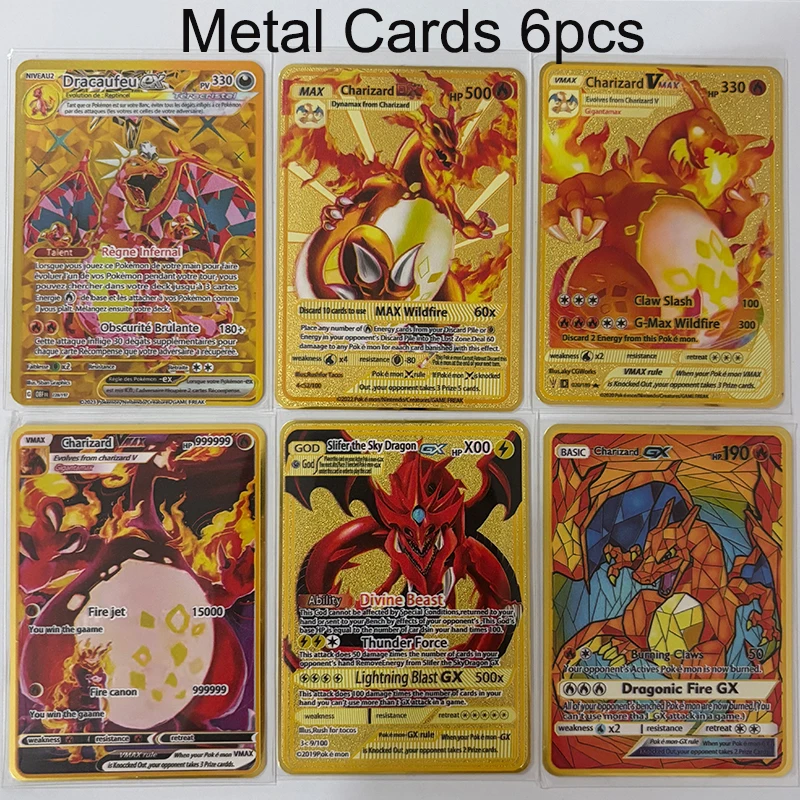 10000 Punkte Metallkarte Arceus Glurak Super Regenbogen-Glurak-Karte Golden English Mewtu Weihnachtsgeschenk – Detail 2