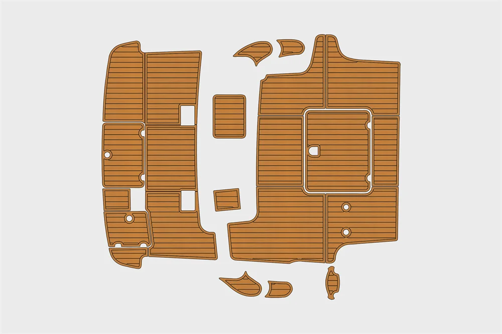 Eva foam Fuax teak seadek marine floor For 1999-2000 Cranchi 48 Atlantique Cockpit Swim Platform 1/4