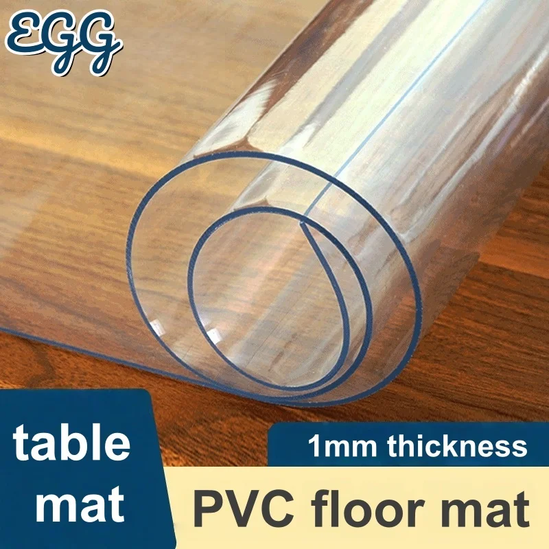 Waterproof Anti-Scratch Anti-slip Clear PVC Table Protector Transparent Floor Mat for Kitchen Dining Desk Floor Home Decoration