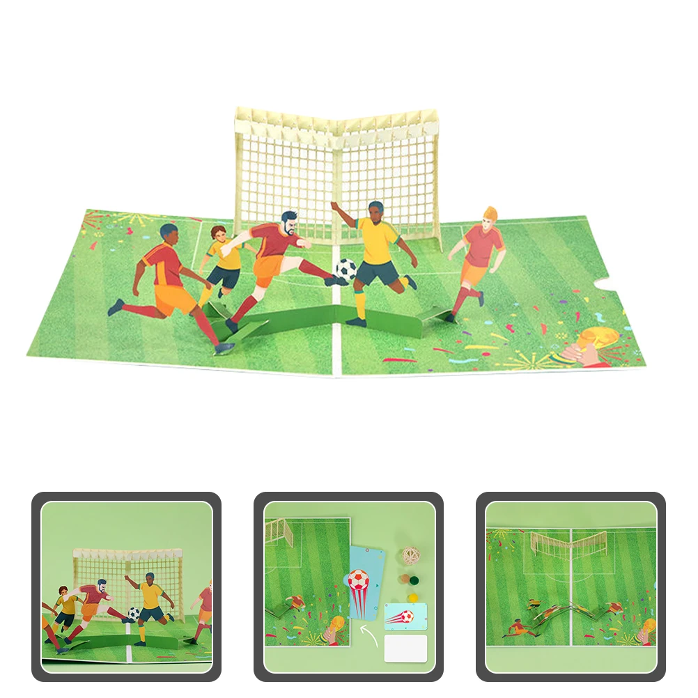3D Football Greeting Card Pop up Cards Birthday Decorative Soccer Theme Compact Design Premium Quality Smooth Writing Experience