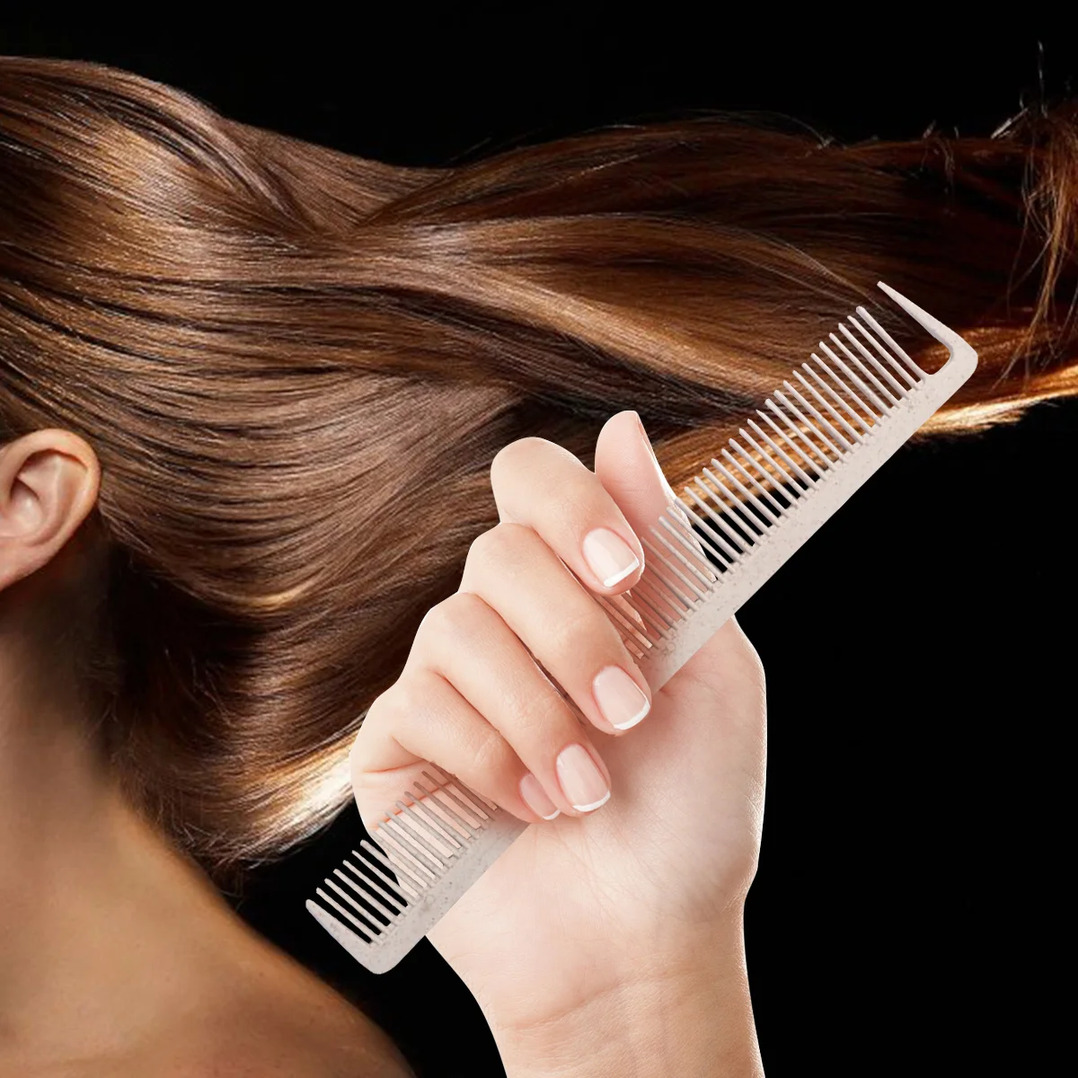 

5Pcs Wheat Straw Hairdressing Combs Fine Teeth Professional Styling Comb Pack Durable Anti Static Portable Hair Combs