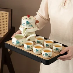 Chinese traditional tea set high-end kung fu  cup set automatic tea set for 6 people tea cups and saucer sets