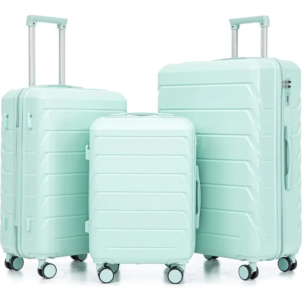 

3-Piece Luggage Set, Durable ABS Hardshell with Lightweight Spinner Wheels and Secure Combination Lock