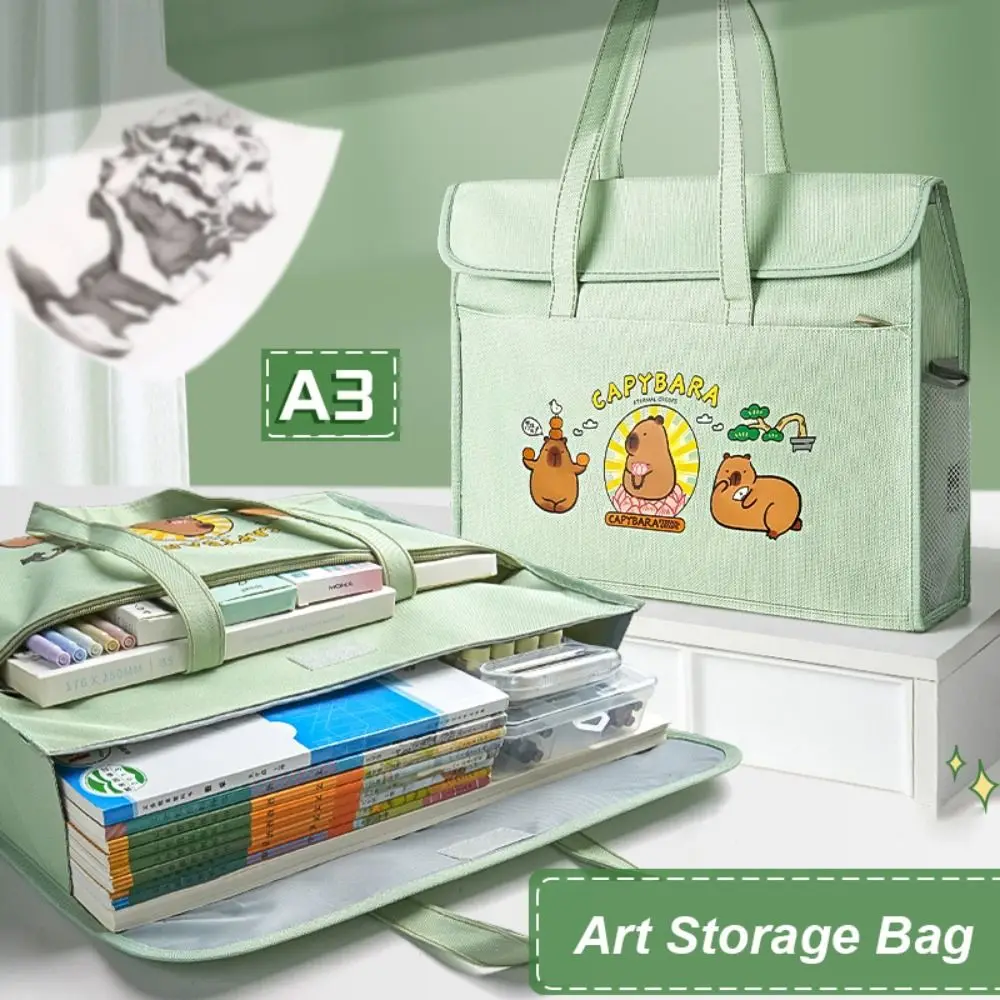 

New Capybara Tote School Bag Large-capacity Waterproof Tutorial Bag Canvas Simple Handbag Students