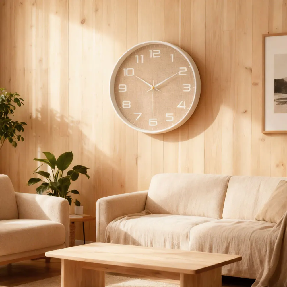 Classic Round Wall Clock Large Numerals Clear Read Ability Clock for Home Office Living Room Decor Offering Nordic Style