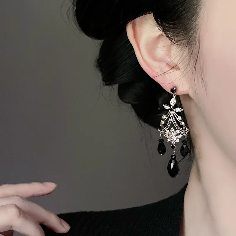 French tassel earrings, mosquito coil disc ear clips    sterling silver stud earrings.