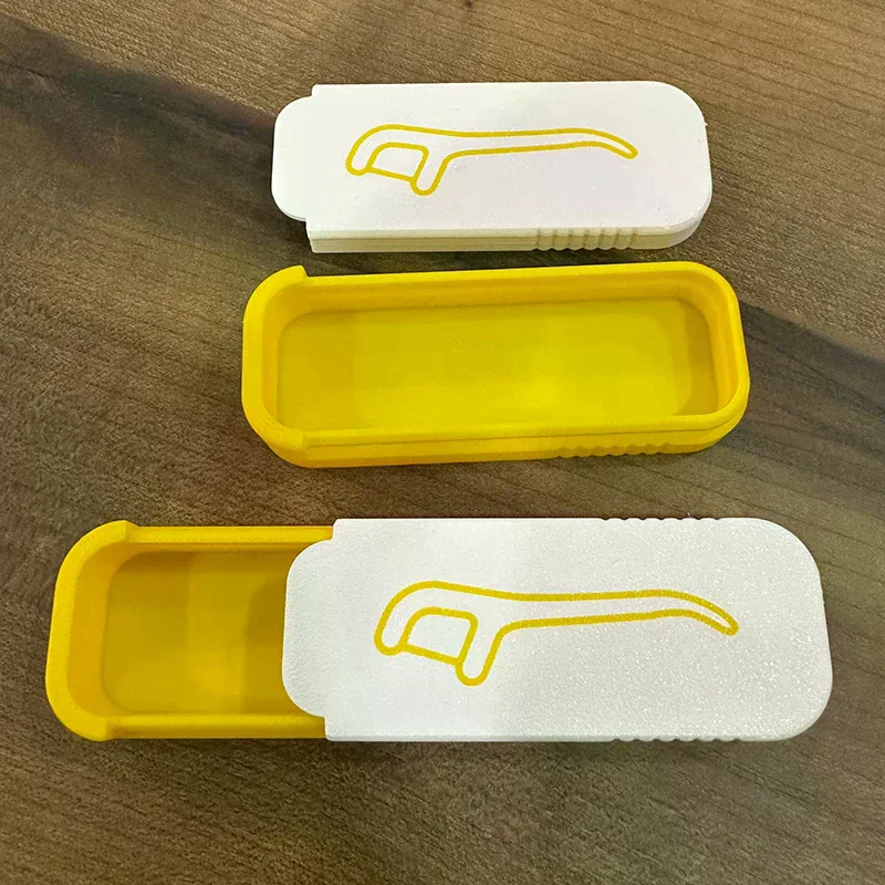 Caja portátil para hilo dental, mini organizador de palillos y hilo dental, mini caja de almacenamiento deslizante para artículos pequeños, para el hogar, la oficina y los viajes