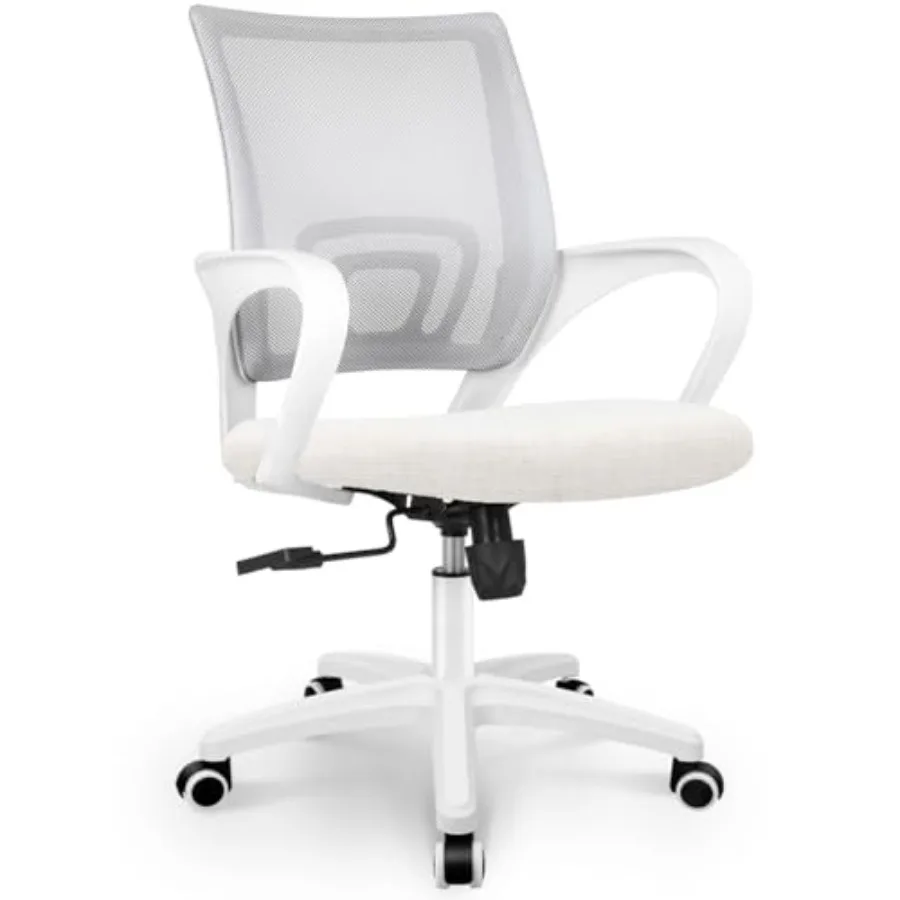 Office Desk Computer Chair Ergonomic Mesh Gaming Cushion Seat with Comfy Lumbar Mid Back Support Adjustable Height Swivel Rolli