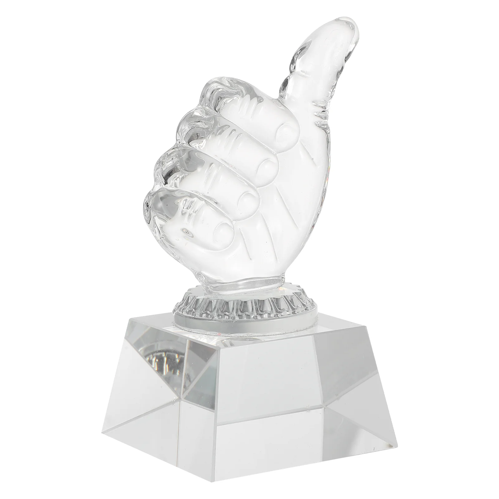 Trophy Medal Transparent Crystal Decor Award Supply Hand-shaped Decorative Delicate Accessory Decorate