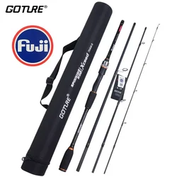 Goture Xceed II 4 Sections Fishing Rod Spinning Casting ALL FUJI Ring1.98m-3m Carbon Fiber Portable Lure Rods for Travel Fishing