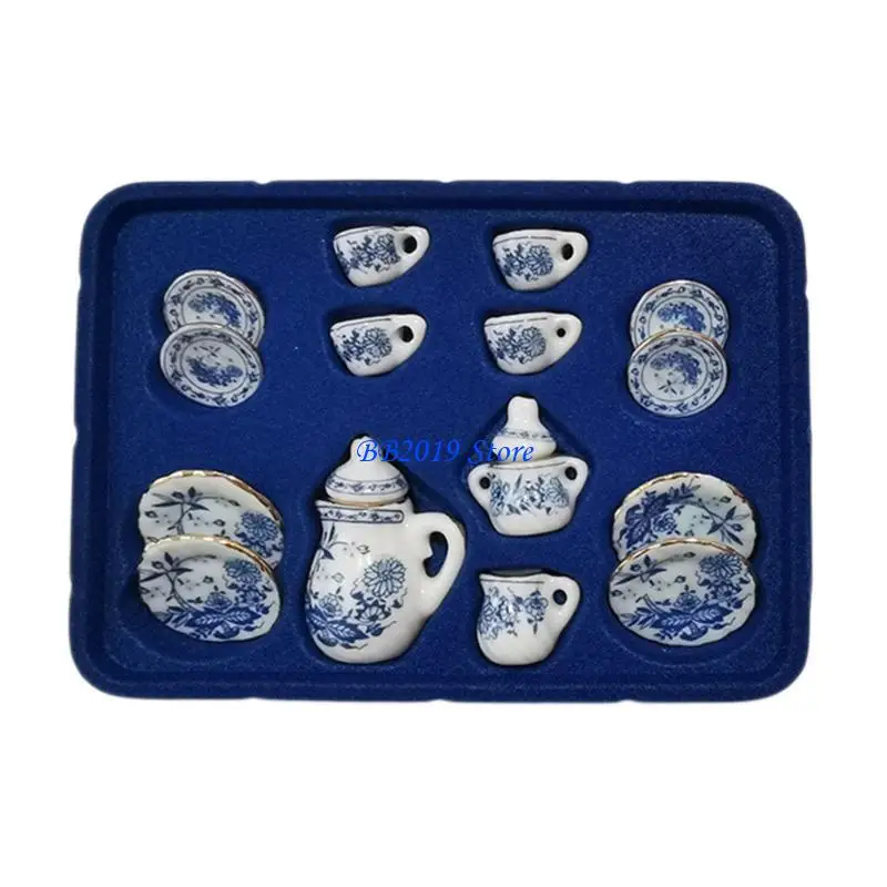 

Q0KB Кукольный домик Чайная модель Кухонная посуда Модель для девочек-подростков Кукольный домик Чайник Ролевые игры Набор