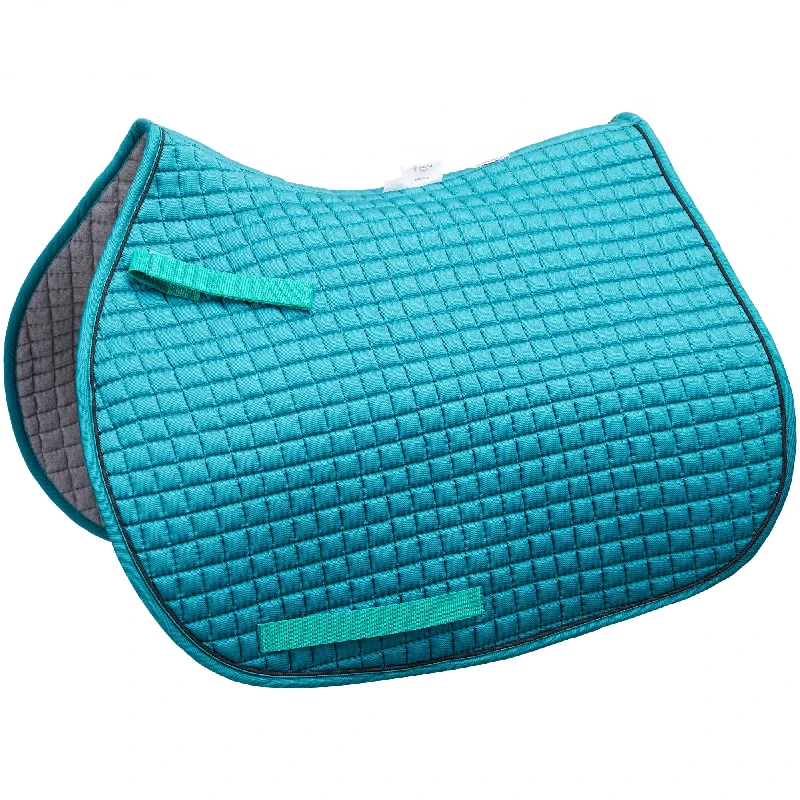 Custom Polycotton Lined Horse Saddle Pad with Diamond Quilting Plush Wither Trim and Girth Loops Saddlecloth for Horse Riding