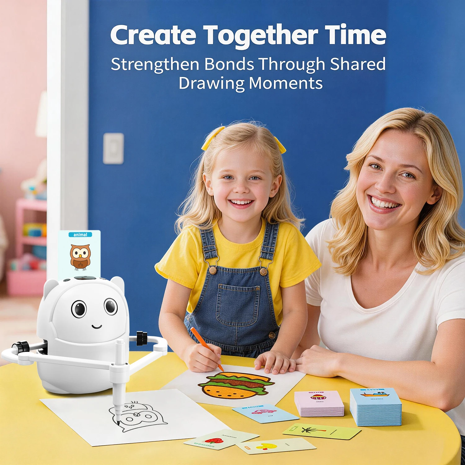 Kids Drawing Robot with 100 Themed Cards Auto-Drawing Toy for Ages 3-8, Builds Creativity, Interactive Educational Robot image 5