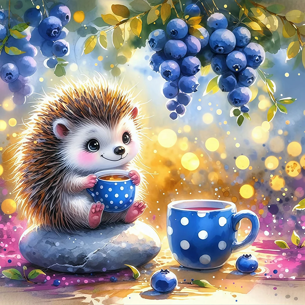 EverShine DIY Diamantmalerei Igel 5D Vollbohr-Mosaik Trauben-Stickerei Tierbild aus Strass Heim- und Freizeitgeschenk