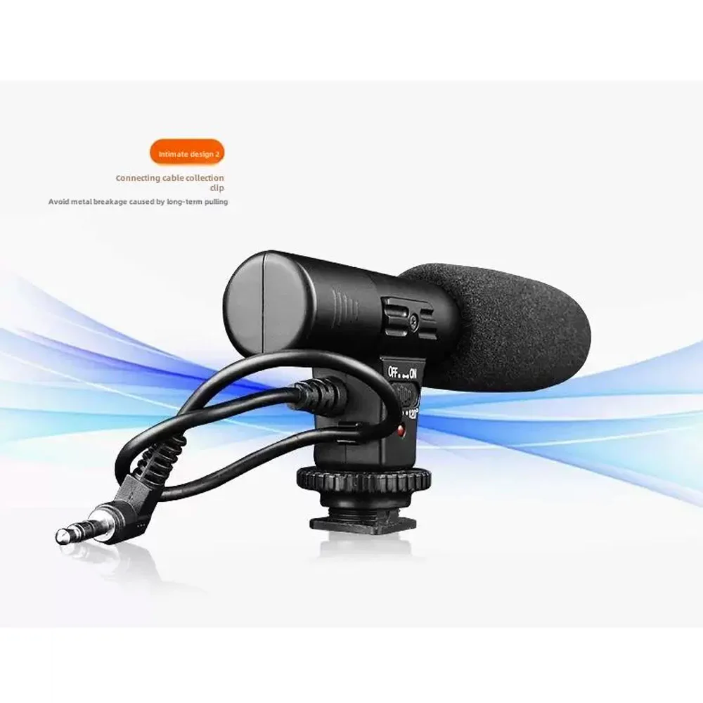 Professional Interview News Recording Microphone Mic-01 3.5mm DV Stereo Microphone For Canon Nikon DSLR Camcorder Utility Camera