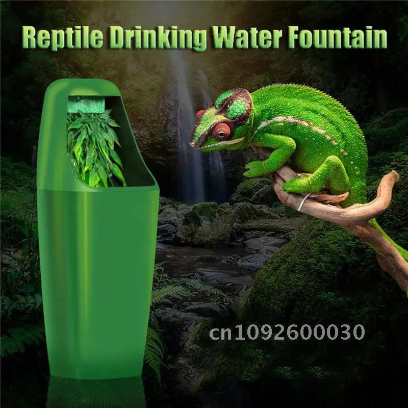 110V/220V Reptile Drinking Water Filter Fountain Green Humidifier Supplies Lizard Reptiles Feeding ABS Chameleon Dispenser