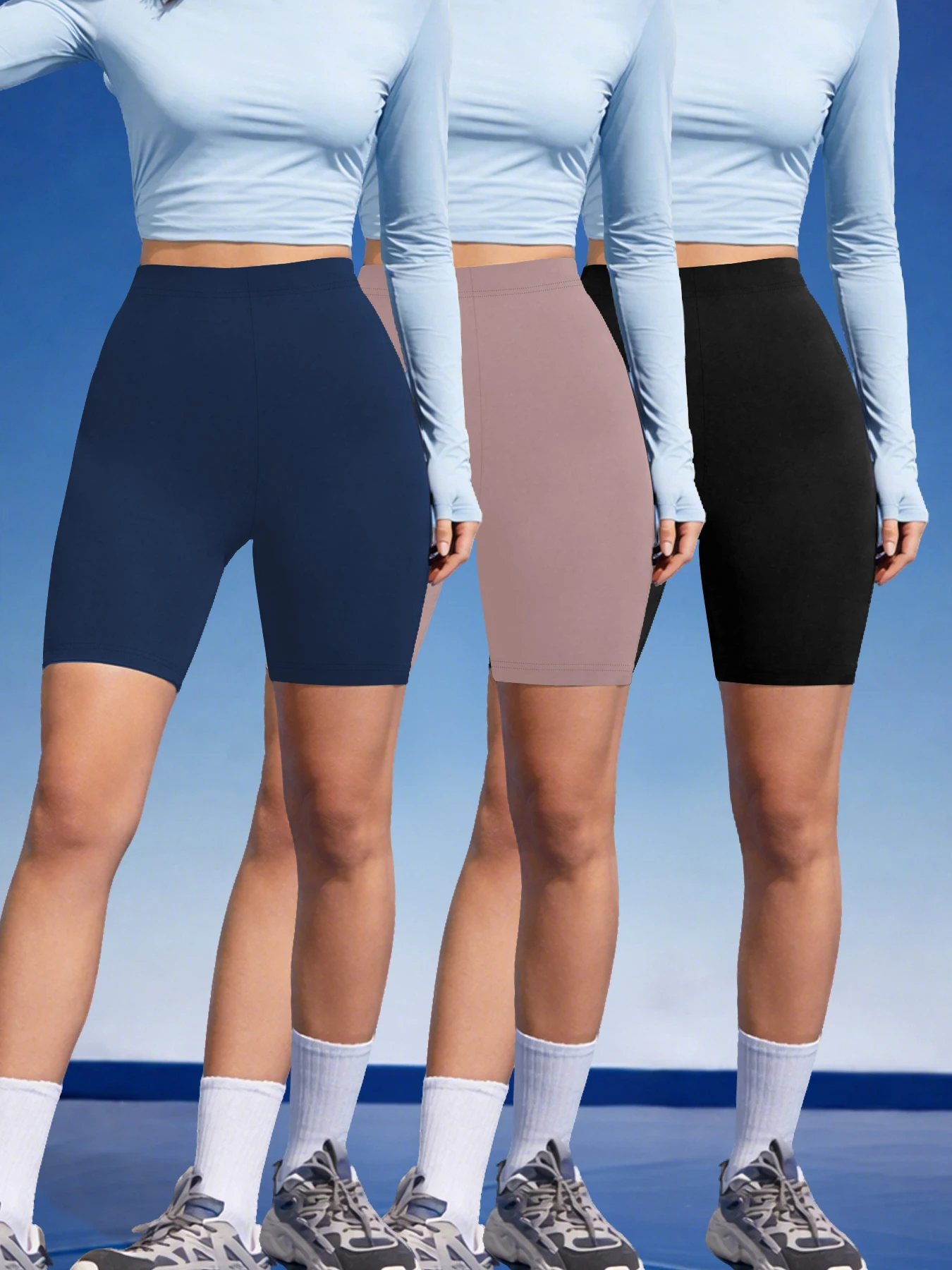 

Комплект из 3-х женских супермягких велосипедных шорт с высокой эластичностью, непрозрачные, для тренировок, бега, йоги, спорта, с внутренней длиной штанин 6 дюймов, с эффектом пуш-ап, для фитнеса и спортзала