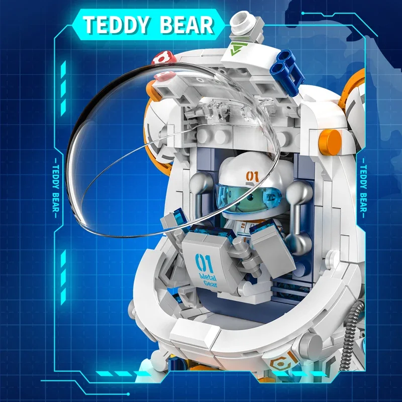 PANLOS Astronaut  Teddy Bear Building Blocks Toys With LED City Space Creative MOC DIY  Robots Bricks Toys for Boys Adult Gift - view 4