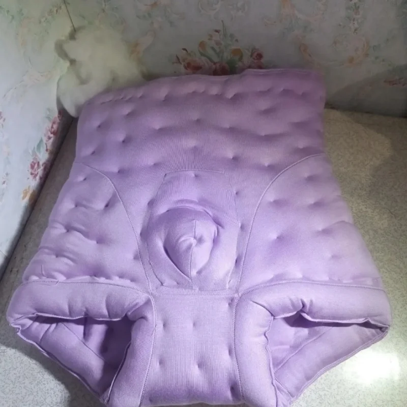 Men's Cotton Briefs Handmade Puffy Warm Soft Touch Bulge Underpants BF Belly Soft Briefs Bottom Plus Size High-Waisted Panty