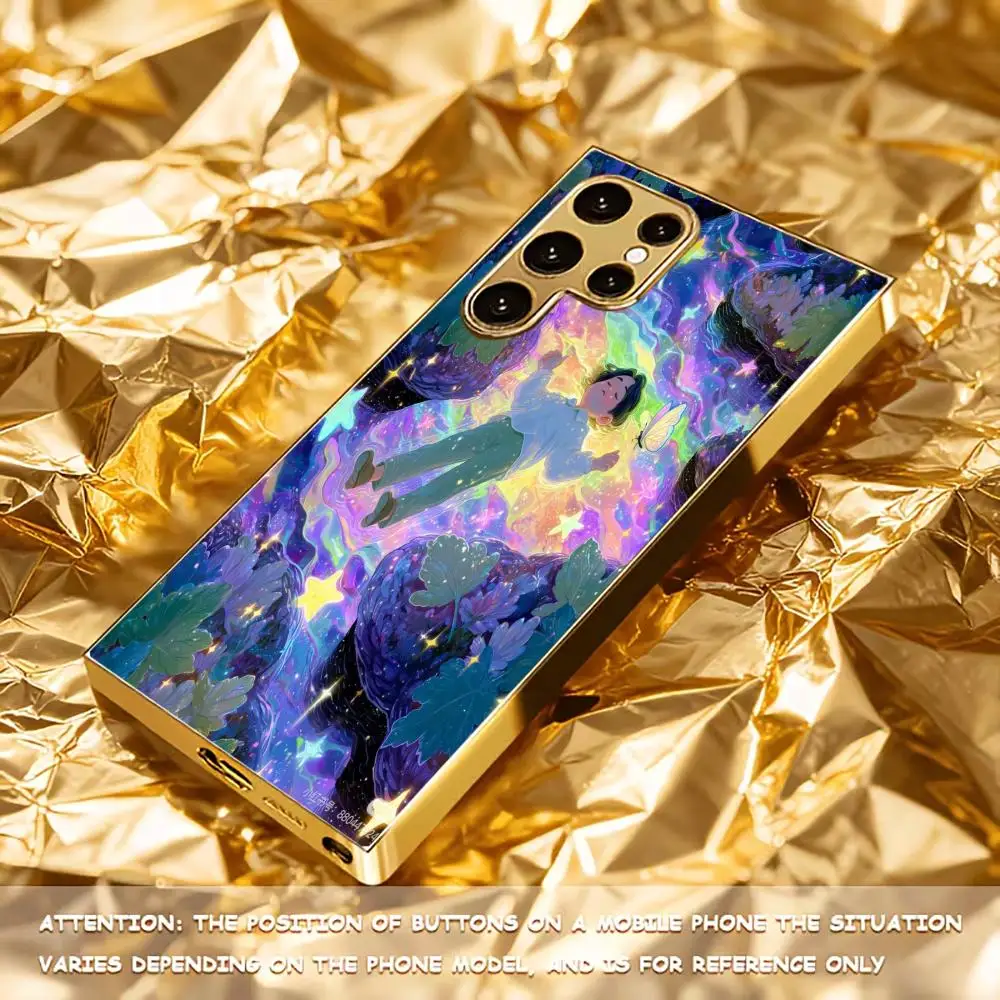 Protective cover Dreamland High-end Electroplating Glass PhoneCase for Samsung Galaxy S26 S25 S24 S23 S22 S21 FE,Ultra,Plus