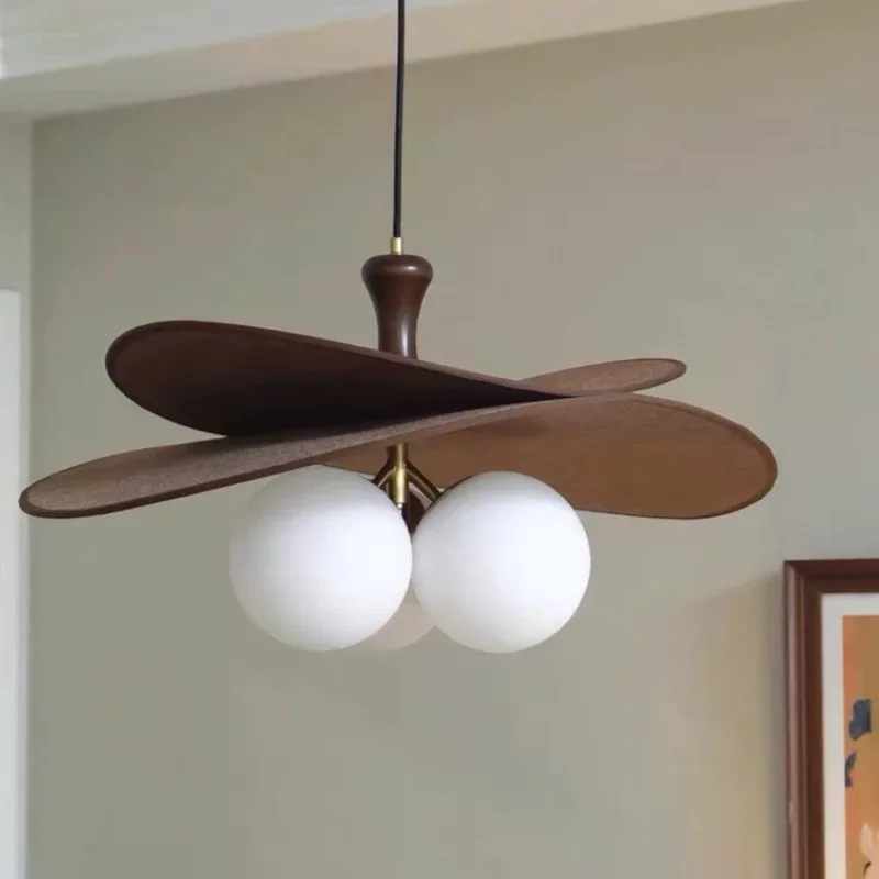 Glass chandelier bedroom light French retro study dining room light