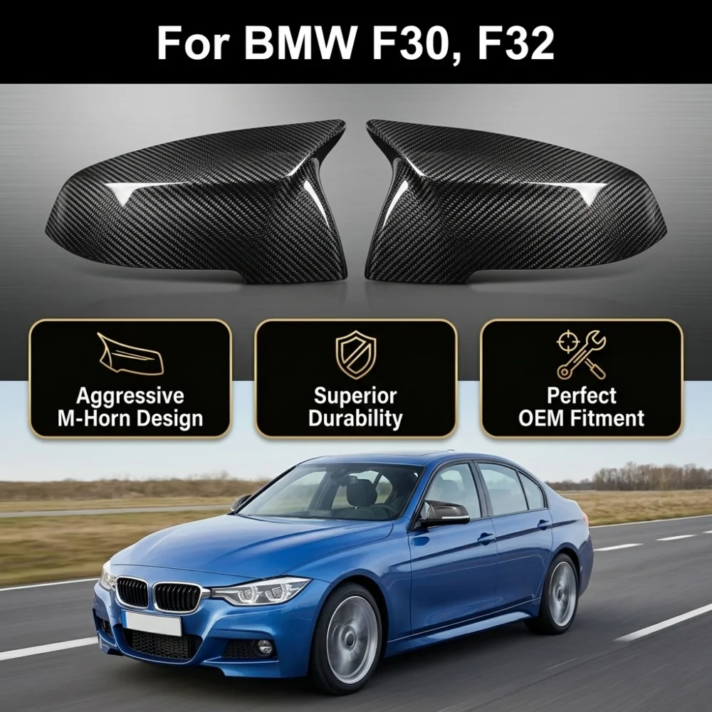 Coque de rétroviseur pour BMW F30, F32, texture carbone exquise, gauche et droite